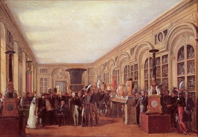 Alexandre Brongniart Presenting the Artists of the Sevres Workshop to Louis XVIII by Jean Charles Develly